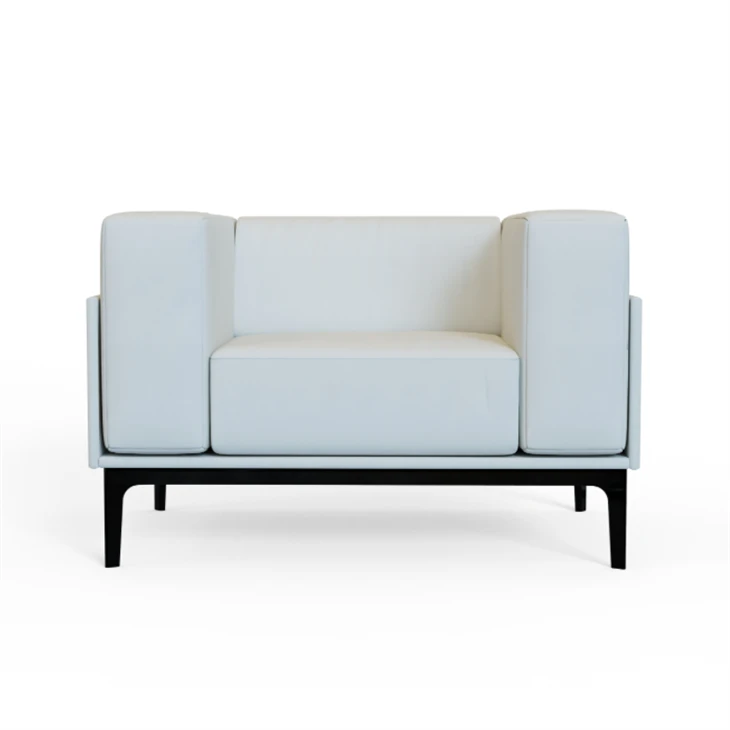 Armchair With Aluminium Crossbar Base & Solid Wood Frame