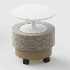 Round Tea Table With Wheels For Flexible Office Use