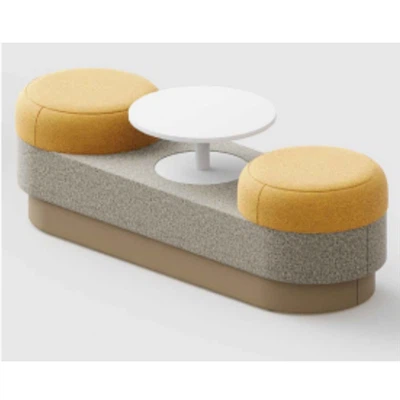 3-Seater Ottoman With Built-in Tea Table For Lounge Spaces