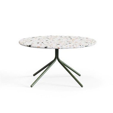 700mm Round Coffee Table With Terrazzo Top & Steel Frame