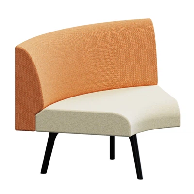 Bay‑1‑120 Modular Sofa – Moulded Foam Body · Black Metal Legs