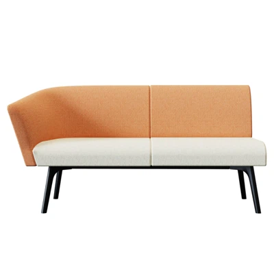Bay‑2‑2B1A Modular Sofa – Moulded Foam Body · Black Metal Base · One‑Side Backrest