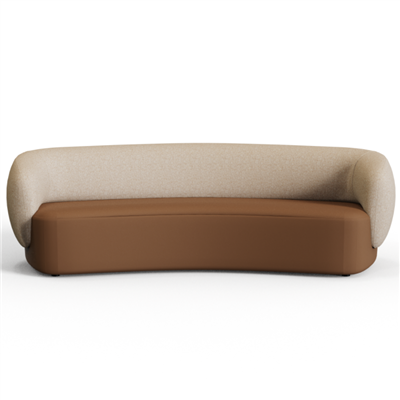 Curved Modern Lounge Sofa With Solid Wood Frame & High-Resilience Foam
