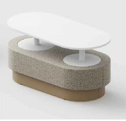 Dual Table Modular Bench For Lounge And Waiting Areas