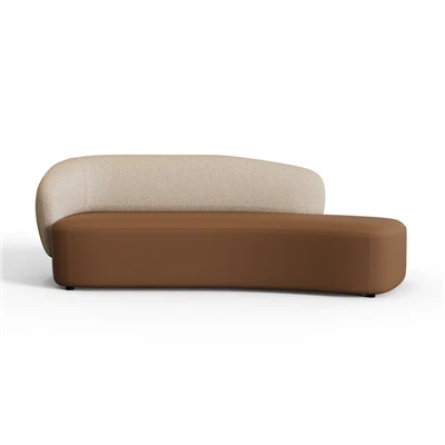 Extended Asymmetric Lounge Sofa | Solid Wood Frame & High-Resilience Foam