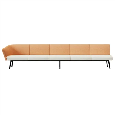Five-Seat Modular Sofa With Single Armrest