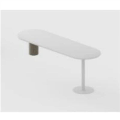 Modern Extended Lounge Table With Minimalist Metal Support