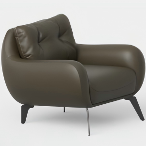 Single Sofa With Ultra-Leather Upholstery