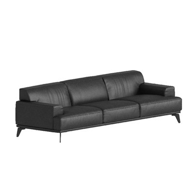 Soft Black Leather Sofa