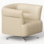 Swivel Single Sofa With Upholstered Shell