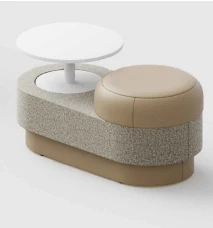 Two-Seater Ottoman With Built-in Side Table For Modern Spaces